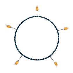 Hula Hoop Fuoco Pieghevole Deco- Fire Hoop 5 punte