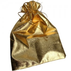 SACCHETTO CUSTODIA PORTAPALLINE METAL ORO