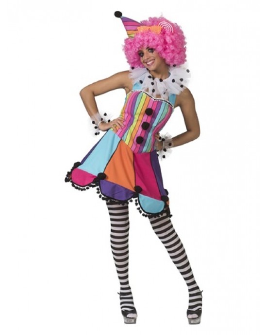 COSTUME CLOWN DONNA RAINBOW