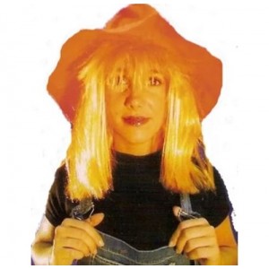 CAPPELLO CON PARRUCCA LISCIA