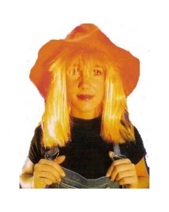 CAPPELLO CON PARRUCCA LISCIA