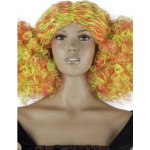PARRUCCA CLOWN DUE CODE RICCE FLUO