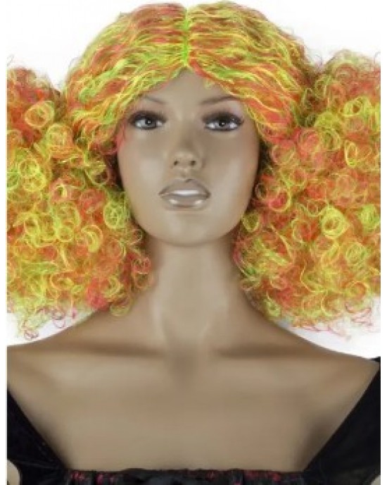 PARRUCCA CLOWN DUE CODE RICCE FLUO