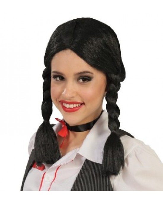 PARRUCCA TRECCE CORTE NERA