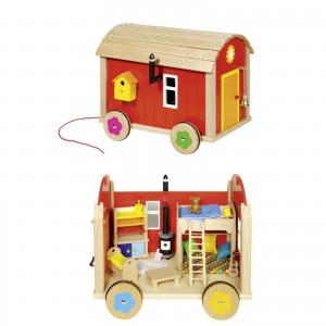 CASETTA MOBILE DELLE BAMBOLE IN LEGNO