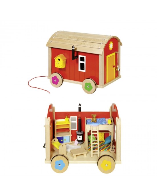 CASETTA MOBILE DELLE BAMBOLE IN LEGNO