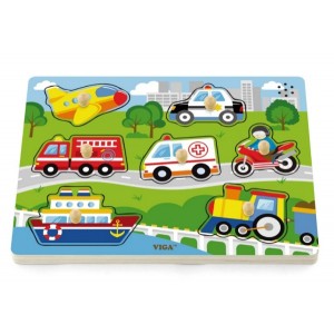 PUZZLE IN LEGNO CON SUONI DEI VEICOLI