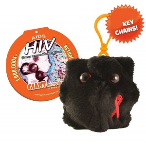 GIANTMICROBES PELUCHE PORTACHIAVI HIV AIDS