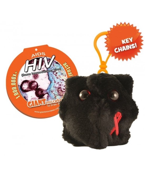 GIANTMICROBES PELUCHE PORTACHIAVI HIV AIDS
