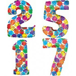 PALLONCINO NUMERO FOIL MYLARD 35 CM/14" 