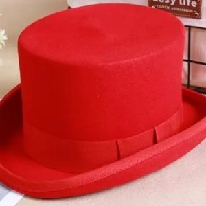 CILINDRO CLASSICO LANA STILE VITTORIANO ROSSO