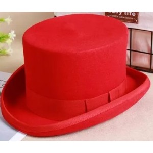 CILINDRO CLASSICO LANA STILE VITTORIANO ROSSO