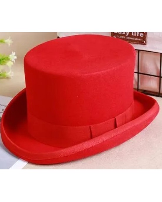 CILINDRO CLASSICO LANA STILE VITTORIANO ROSSO