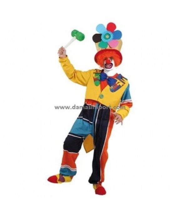 COSTUME COMPLETO CLOWN MULTICOLOR ADULTO