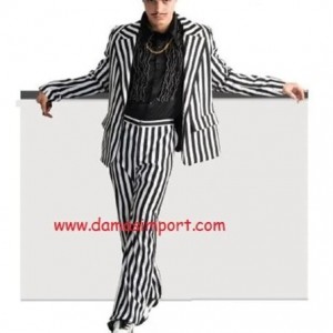 COSTUME COMPLETO RIGHE BIANCO NERO