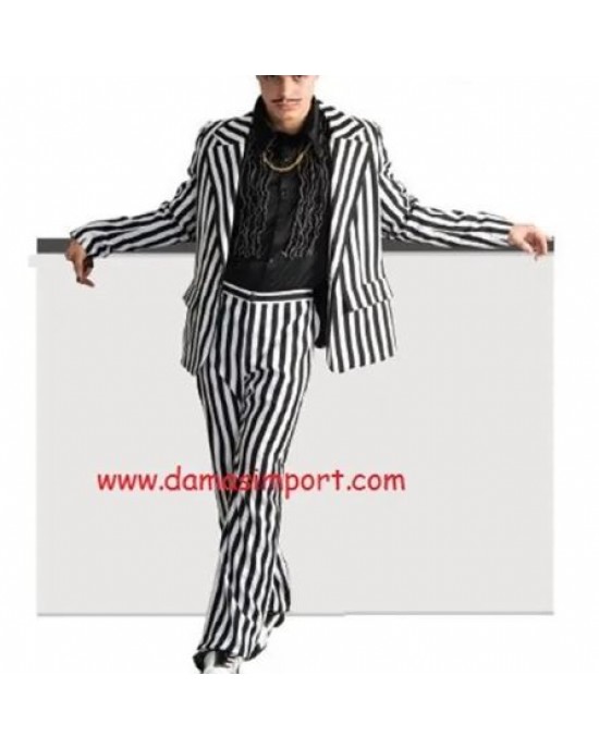 COSTUME COMPLETO RIGHE BIANCO NERO