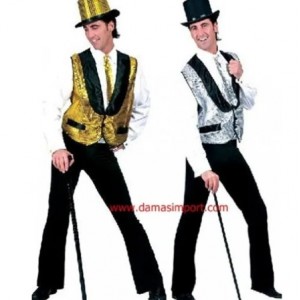 GILET UOMO PAILLETTES ARGENTO