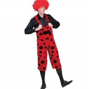 SALOPETTE ROSSO A POIS PLUSH