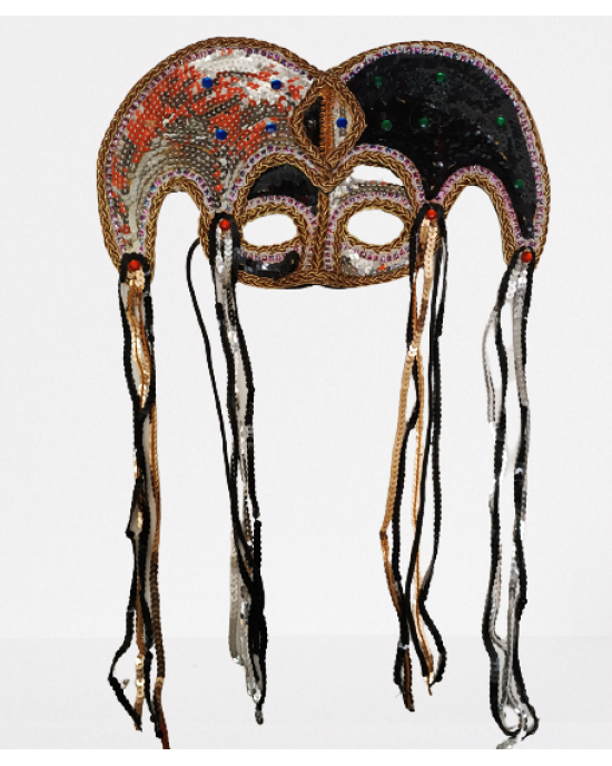 MASCHERA ARLECCHINO PAILLETTES
