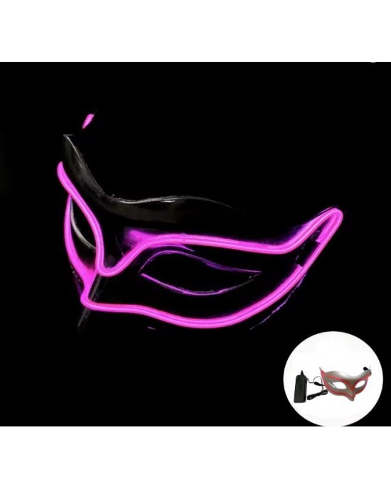 MEZZA MASCHERA LED LUMINOSA FUCSIA