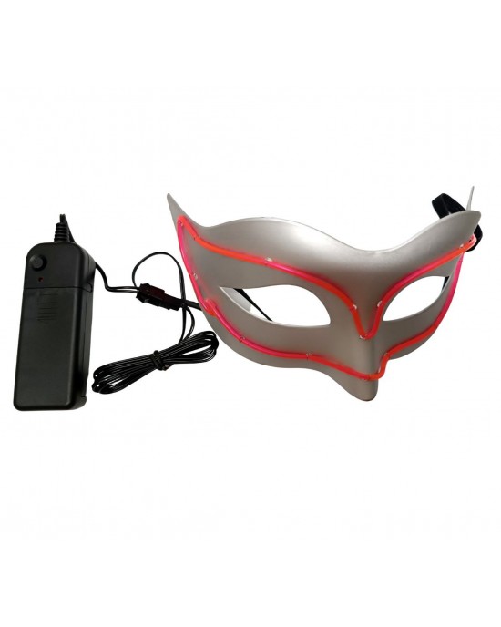 MEZZA MASCHERA LED LUMINOSA FUCSIA