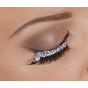 CIGLIA CON GLITTER ARGENTO