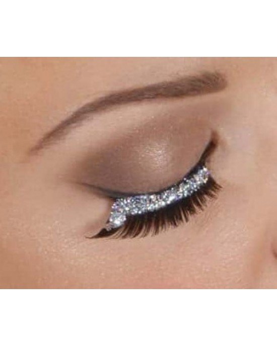 CIGLIA CON GLITTER ARGENTO
