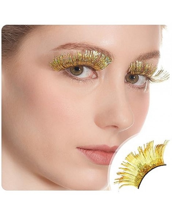 CIGLIA LUNGHE ORO METALLIZZATO
