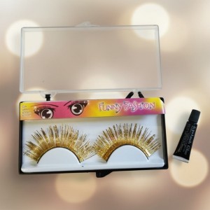 CIGLIA LUNGHE ORO METALLIZZATO 