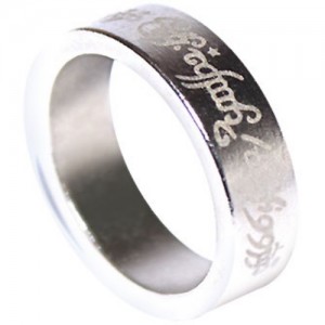 ANELLO PK ARGENTATO LETTERE 18 mm