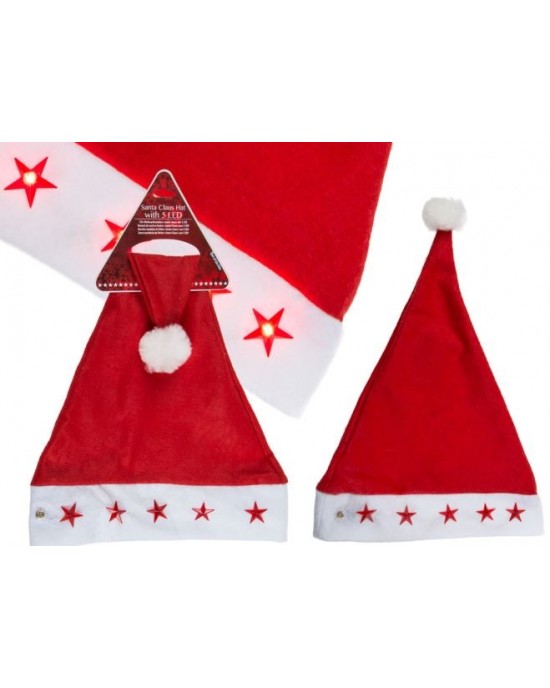 CAPPELLO BABBO NATALE CON LUCE