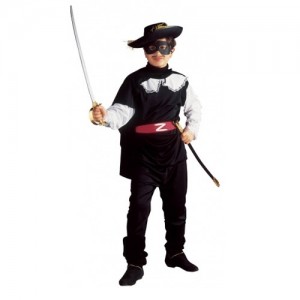 COSTUME ZORRO BANDITO MASCHERATO 8 - 10 anni