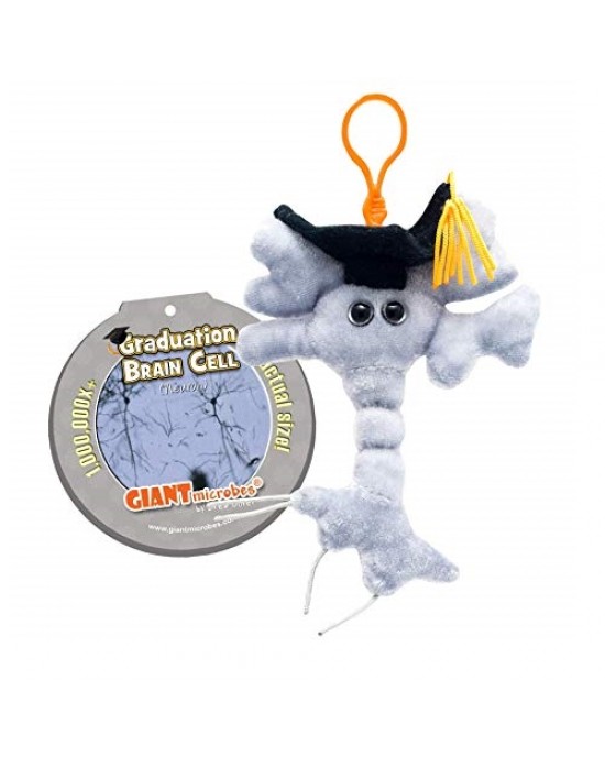 GIANTMICROBES PELUCHE PORTACHIAVI CELLULA CEREBRALE LAUREA Brain Cell graduate