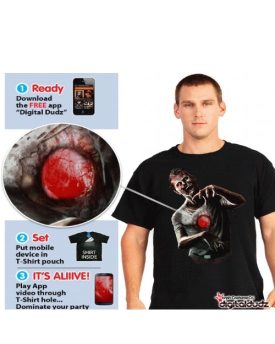 MORPHSUITS DIGITAL DUDZ T-SHIRT CUORE ZOMBIE XL